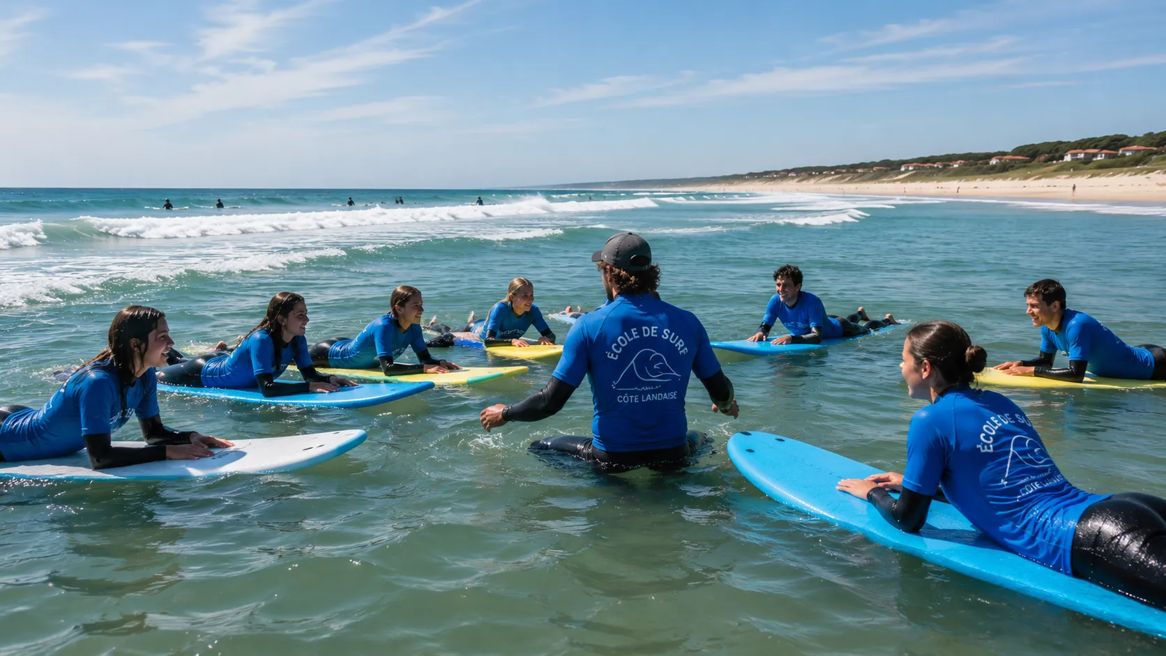 Surf sur la côte landaise